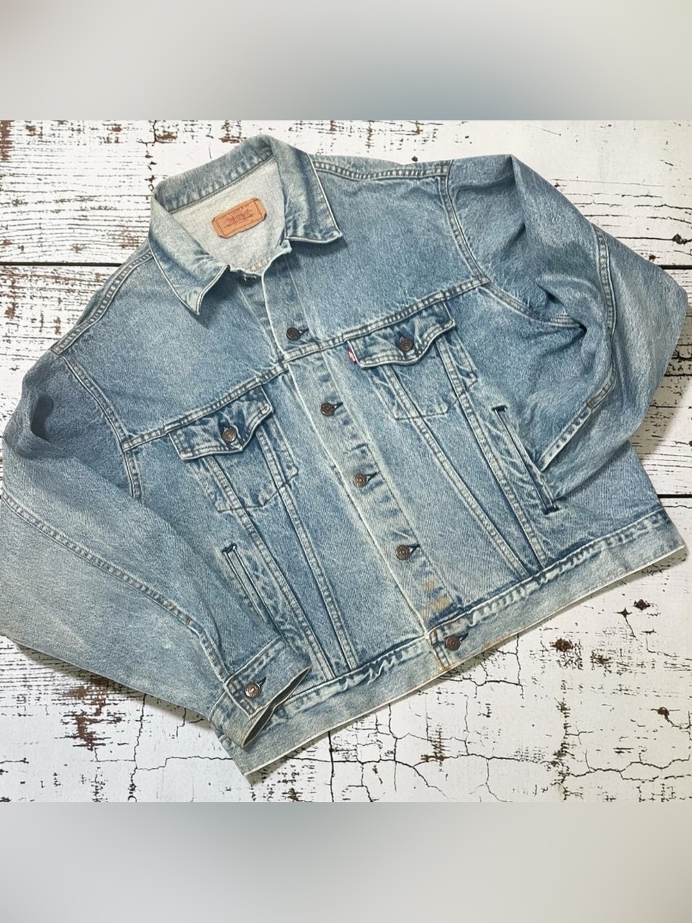 Levi's Denim Trucker Jacket XL 70507-0214 Type 3 USA Distressed Grunge Biker